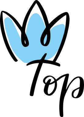 Başarı, kalite veya premium statüsü ile ilgili çeşitli tasarım projeleri için uygun üst sırayı, başarıyı veya liderliği sembolize eden el çizimi mavi taç