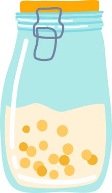 Nohutlar açık mavi bir kavanozda turuncu bir kapak ve kablo ile korunarak besleyici ve sağlıklı bir yemek seçeneği sunuyorlar. Vejetaryen ve vejetaryen diyetleri için mükemmel