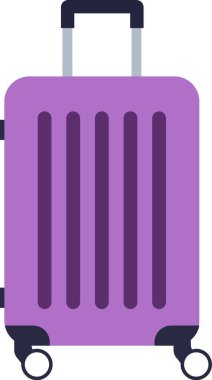 Geri çekilebilir saplı ve tekerlekli şık mor valiz, seyahat ve iş seyahatleri için ideal, rahat taşınabilirlik ve her yolculukta modaya uygun bir beyanat