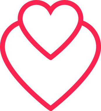 İki parlak pembe üst üste kalp, aşkı, sevgiyi ve birlikteliği simgeleyen daha büyük bir kalp şekli yaratır. Sevgililer Günü ya da romantik tasarımlar için idealdir.