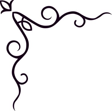 Zarif çiçekli süslemeler girdap ve yapraklarla dekoratif bir çerçeve oluşturuyor, davetiyelere ya da kırtasiyelere biraz incelik katmak için mükemmel.