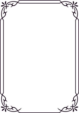 Zarif çiçekli köşeleri olan klasik dikdörtgen çerçeve zarif ve rafine bir sınır oluşturuyor, her tasarım veya sanat eserine biraz sofistike bir dokunuş eklemek için mükemmel.