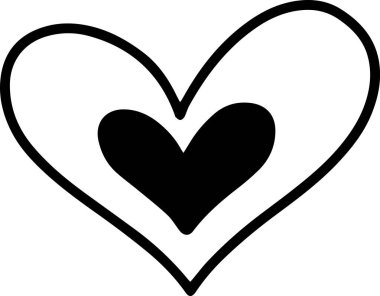 İçinde başka bir kalp bulunan bir el çizimi, derin bir aşk, sevgi ve bağlantı mesajı taşıyan, Sevgililer Günü veya romantik tasarımlar için mükemmel bir resim.