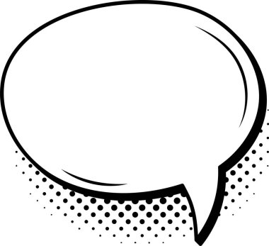 Oval, yarım tonluk bir gölgenin yer aldığı boş bir çizgi roman konuşma balonu, yaratıcı metin eklemelerini davet ediyor. Klasik bir arkaplan öneriyor, mesaj veya ifade iletimi için mükemmel