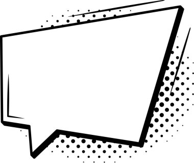 Boş çizgi roman konuşma balonu yarım ton noktalar ve kalın siyah çizgiler ile ortaya çıkıyor, özel metin eklemek ve içeriği meşgul etmek için ideal