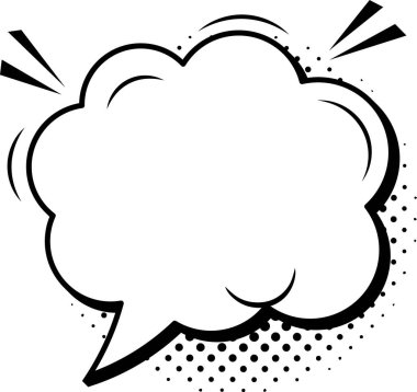 Yarım ton arkaplanlı retro boş komedi konuşma balonu, çizgi roman ve pop sanat tasarımları için mükemmel özel bir mesajla doldurulmayı bekliyor