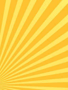 Sol alttaki köşeden yayılan parlak sarı bir güneş patlaması enerjik ve dinamik bir atmosfer yaratır. Parlaklık ve sıcaklık katmak için mükemmeldir.