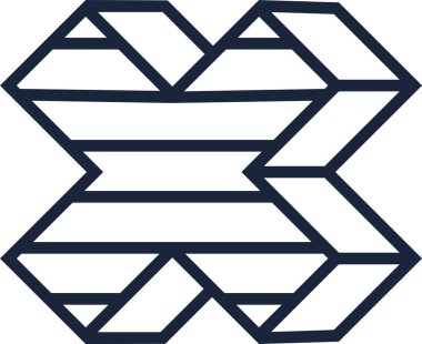 Geometrik optik bir illüzyon oluşturarak, bu imkansız figür paralel çizgileri olan bir x oluşturur, çizimler, logolar ve modern arka planlarda kullanmak için mükemmeldir.