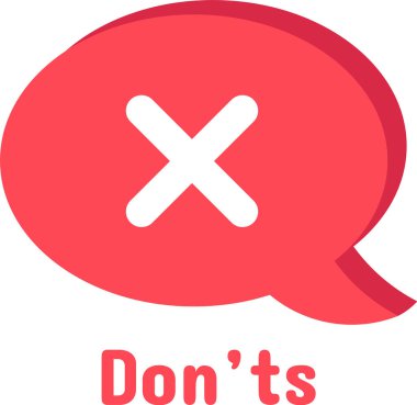 Beyaz haç işaretli kırmızı konuşma baloncuğu Ts, ret, kınama, hata, olumsuz yanıt, yanlış cevap, yasak eylem, iletişim, sosyal medya veya çevrimiçi sohbet