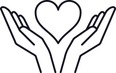 Sevgiyi, merhameti ve hayırseverliği temsil eden bir kalp şeklini nazikçe kucaklarken, aynı zamanda destek, beraberlik ve fedakârlık temalarını da somutlaştırıyor.