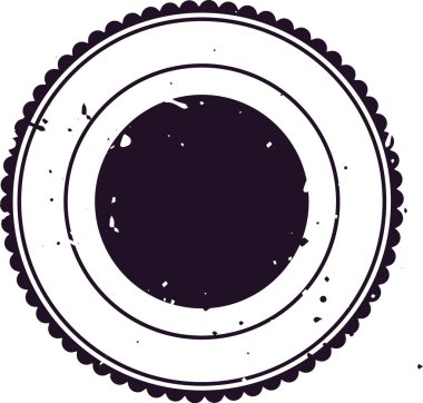 Siyah ve beyaz dairesel pul dizaynı sıkıntılı ve grunge dokusunu içeriyor. Klasik ya da eski temalı projeler, logolar ya da otantik yaş görünümlü arka planlar yaratmak için mükemmel