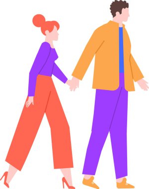 Genç çift el ele tutuşup birlikte yürüyorlar. Aşk ve şefkat dolu romantik bir gezinti yapıyorlar. İlişkilerini ve birlikteliklerini kutluyorlar.