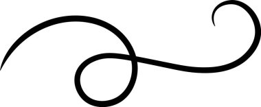 Sürekli siyah çizgi zarif bir şekilde gelişiyor, cesur, dinamik bir vuruşla dekoratif bir girdap oluşturuyor, çeşitli tasarım amaçları için uygun.