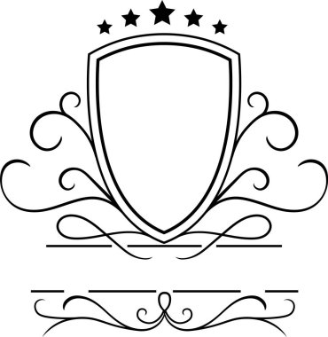 Klasik rozet tasarımı üzerinde beş yıldızlı bir kalkan ve her iki tarafında zarif kıvrımlar olan sofistike ve zamansız bir simge yaratıyor.