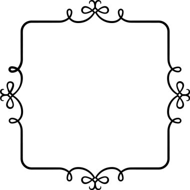 Karmaşık girdaplar ve gelişmeler içeren zarif kare çerçeve davetiyeler, duyurular veya dekoratif unsurlar için mükemmel sofistike bir sınır oluşturuyor.