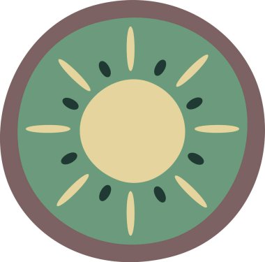 İkiye bölünmüş Kivi meyvesi, canlı yeşil hamuru, küçük tohumları ve dokulu deriyi gözler önüne seriyor, besleyici bir atıştırmalık ya da bileşenin renkli bir çizimini oluşturuyor, tazeliği ve sağlığı vurguluyor.