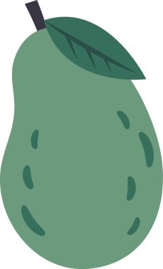 Canlı bir yaprak içeren olgun yeşil avokado sağlıklı bir diyeti ve genel refahı sembolize eder. Vejetaryen ve vejetaryen yemek tarifleri için mükemmel, besleyici bir yaşam tarzı geliştirmek için.