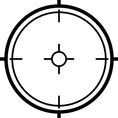 Keskin nişancı dürbünü hedefleme işaretleme imleç sembolü simgesi beyaz arkaplanda izole edilmiş hassasiyet ve odaklanma kavramını temsil eder