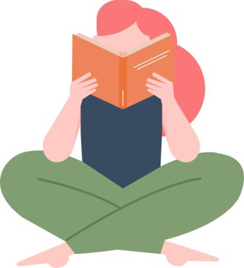 Yoğunlaşmış kız öğrenci bir ders kitabı okuyor, sınavlara hazırlanıyor, yeni bilgiler öğreniyor, ilginç edebiyattan keyif alıyor, evde veya kütüphanede okuyor