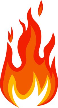 Parlak ve dinamik çizgi film alevleri kırmızı, turuncu ve sarı tonlarda yükselir ve canlı bir kamp ateşinin özünü yakalar. İllüstrasyon ateşle ilgili konular için ideal sıcaklık ve enerjiyi iletir.