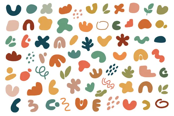 Boho tarzında modaya uygun soyut öğeler. Modern el en az soyut biçimi çizer.