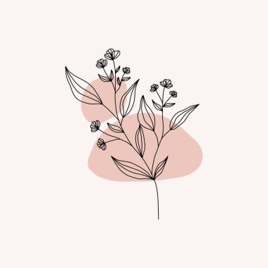 Çağdaş sanat çiçekleri seti. Çiçekleri elle çiz