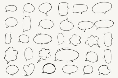 El çizmek konuşma balonları kümesi