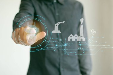 Mühendisler ve ai Teknoloji Endüstrisi 5.0 Akıllı Fabrika