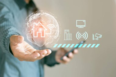cep telefonu ağı akıllı ev bağlantısı teknolojisi ev inşa güvenlik sistemi