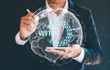 Wifi 7 gelecekteki teknoloji ağ bağlantısı dijital bilgi kablosuz iletim teknolojisi