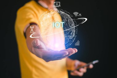 Internet of things, Internet of things, digital transformation, businessmen with modern technical concepts.