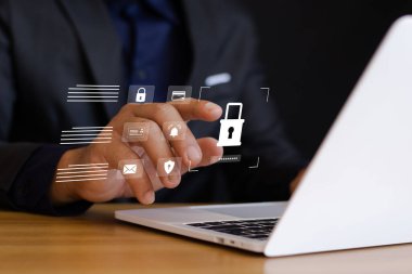 Verileri korumak için siber güvenlik ve gizlilik kavramı. İnternet ağı