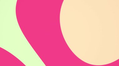 Çok cesur ve pürüzsüz şekillere sahip organik dalga desenlerinin soyut animasyon arkaplanı. Şeftali, Pembe ve Aquamarine renkleriyle renkli engelleme