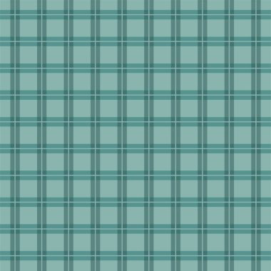 Yeşil renkte ızgarayla kusursuz desen. Geometrik tarzda soyut doku. Kumaş, duvar kağıdı, tekstil ve ambalaj için kullanılabilir. Vektör illüstrasyonu