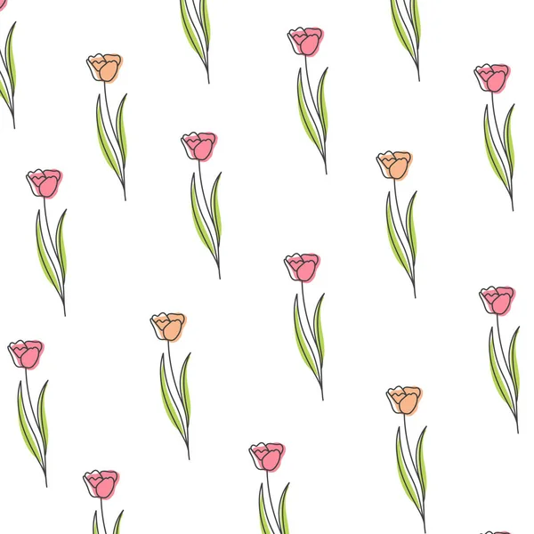 Trendy seamless pattern many flowers in pastel colors. Can be used for fabrics, wallpapers, textiles, wrapping. Vector illustrations