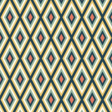 Geçmişe dönük kusursuz bir model. Soyut desen dekoratif 50 'ler, 60' lar, 70 'ler tarzı. Kumaş, duvar kağıdı, tekstil, duvar dekorasyonu için kullanılabilir. Vektör illüstrasyonu