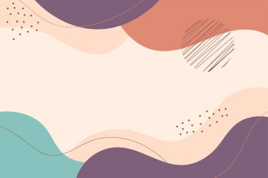 Soyut arkaplan. El çizimi çeşitli şekiller ve karalama nesneleri. Modern modern vektör illüstrasyonu. Her arka plan izole edilmiş. Pastel rengi