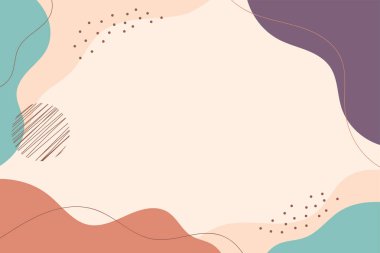 Soyut arkaplan. El çizimi çeşitli şekiller ve karalama nesneleri. Modern modern vektör illüstrasyonu. Her arka plan izole edilmiş. Pastel rengi