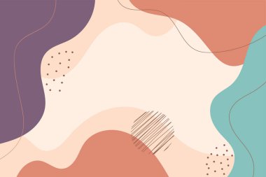 Soyut arkaplan. El çizimi çeşitli şekiller ve karalama nesneleri. Modern modern vektör illüstrasyonu. Her arka plan izole edilmiş. Pastel rengi