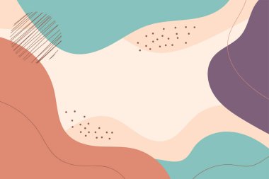 Soyut arkaplan. El çizimi çeşitli şekiller ve karalama nesneleri. Modern modern vektör illüstrasyonu. Her arka plan izole edilmiş. Pastel rengi