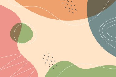 Soyut arkaplan. El çizimi çeşitli şekiller ve karalama nesneleri. Modern modern vektör illüstrasyonu. Her arka plan izole edilmiş. Pastel rengi