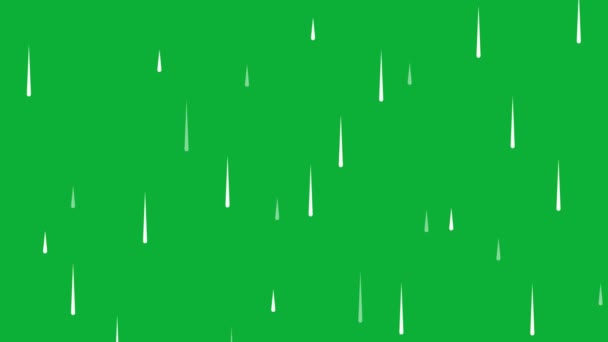 Regen Met Groene Achtergrond Cartoon Animatie Van Regenwater — Stockvideo