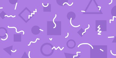 Memphis tarzı geometrik desen. Soyut arkaplan tasarımı. Vektör illüstrasyonu