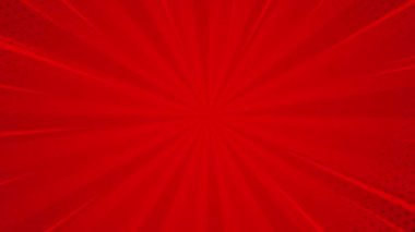 Çizgi roman arkaplan animasyonu, klasik pop sanat arka planı, hareketli radyal ışınlar ve noktalar desenli. Hareket grafikleri ve dijital kompozisyon