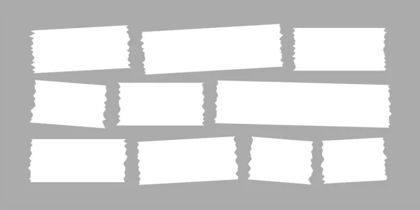 Klebrige Streifen Weißes Klebeband Auf Grauem Hintergrund Vektorillustration Stockillustration
