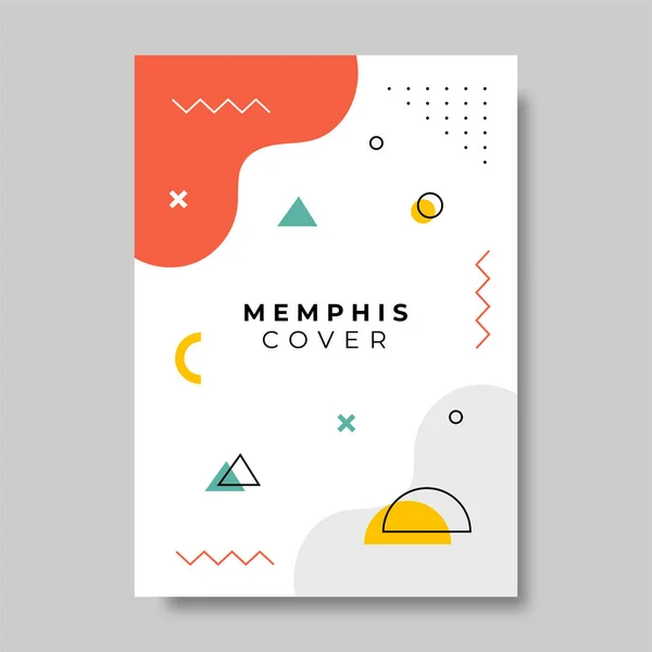 Diseño Cubierta Geométrica Estilo Memphis Ilustración Vectorial — Vector de stock