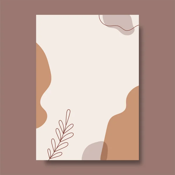 抽象的な背景を持つ葉のイラスト 概要印刷 カバー 最小限と自然壁の芸術のためのアートデザイン ベクターイラスト — ストックベクタ
