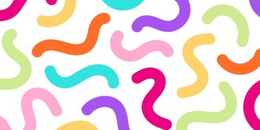 Eğlenceli, renksiz bir desen. Çocuklar için yaratıcı karalama soyut sanat geçmişi. Modern temel şekillere sahip modaya uygun doku tasarımı. Vektör illüstrasyonu