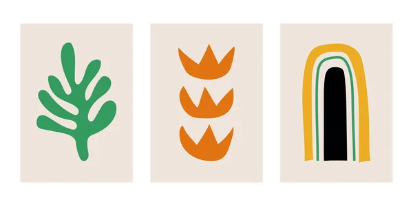 Колекція Шаблонів Плакатів Намальованими Руками Органічними Формами Відмінний Дизайн Соціальних — стоковий вектор