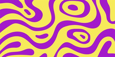 Yatay soyut arkaplan ve renkli dalga deseni. 60 'lar ve 70' lerde modaya uygun vektör illüstrasyonu.